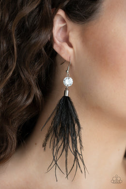 Feathered Flamboyance - Black Earring 2735E