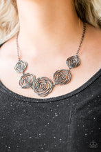 Load image into Gallery viewer, Rosy Rosette - Black Necklace 1220N