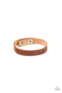 Life is Tough - Brown Bracelet 1785b