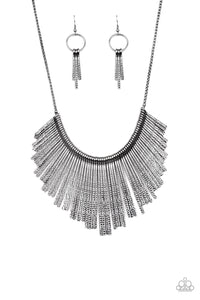 Metallic Mane  -  Black Necklace 1177N