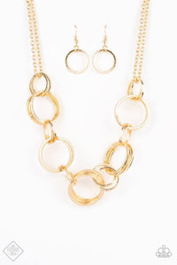 Jump Into The Ring and Give Me A Ring - Gold Necklace & Bracelet Set 1193S
