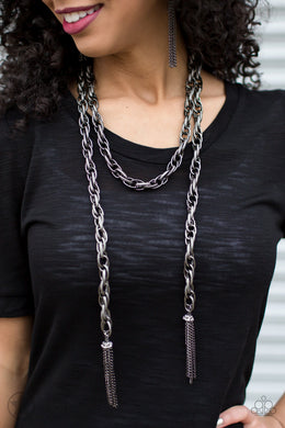 SCARFed for Attention - Gunmetal  Blockbuster Necklace 1273N
