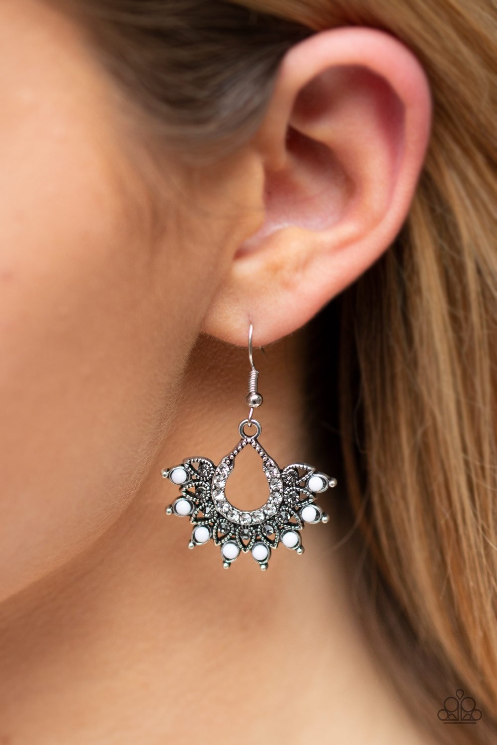 Gypsy Glitz - White Earring