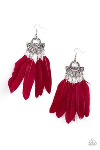 Plume Paradise - Red Earring 2755e