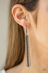 Starlit Tassels - Black Earring 2617E