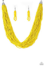 Load image into Gallery viewer, The Show Must CONGO on - Yellow Seed Bead Necklace 1304N