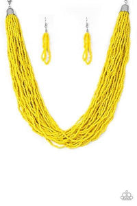 The Show Must CONGO on - Yellow Seed Bead Necklace 1304N