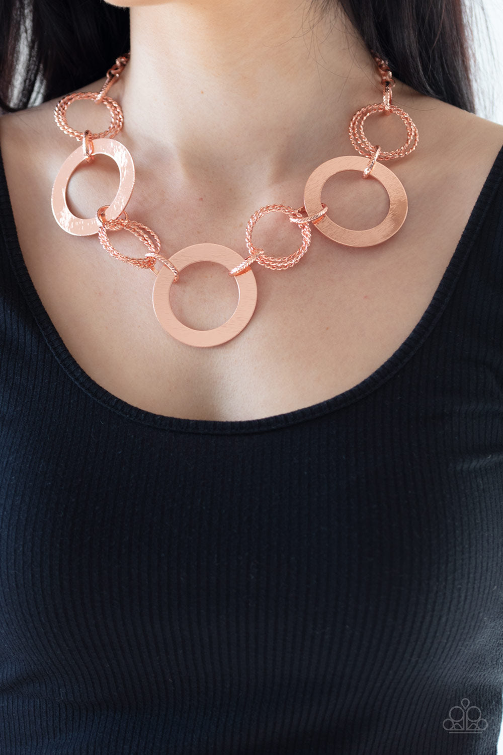 Ringed In Radiance - Copper Necklace 1001N