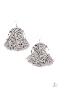 All About MACRAME - Silver Earring 2708E