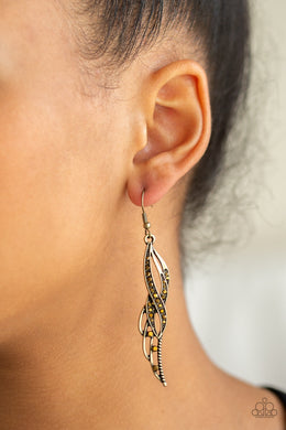 Let Down Your Wings - Brass Earring 47e