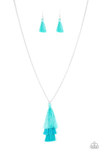 Triple The Tassel - Blue Necklace 1008n