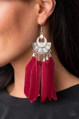 Plume Paradise - Red Earring 2755e