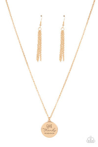 Give Thanks  - Gold Necklace 1367n