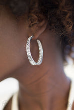 Load image into Gallery viewer, Glitzy By Association - White Hoop Blockbuster  Earrings 55E