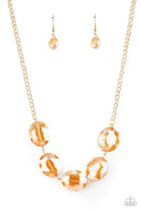 Cosmic Closeup - Gold Necklace 1331n