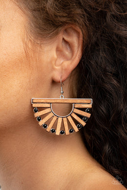 Wooden Wonderland - Black Earring 2814e