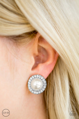 Don’t Forget Your Glass Slipper ! White Clip On Earring 2651E