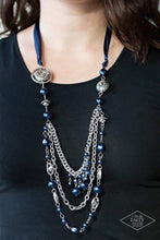 Load image into Gallery viewer, All The Trimmings -Blue Necklace 1241N