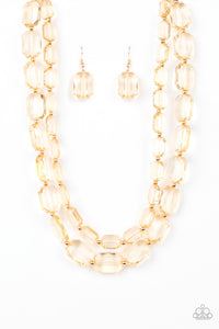 Ice Bank -  Gold Necklace 17n