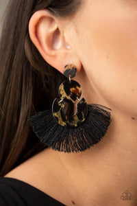 One Big Party ANIMAL - Black Earring 103e