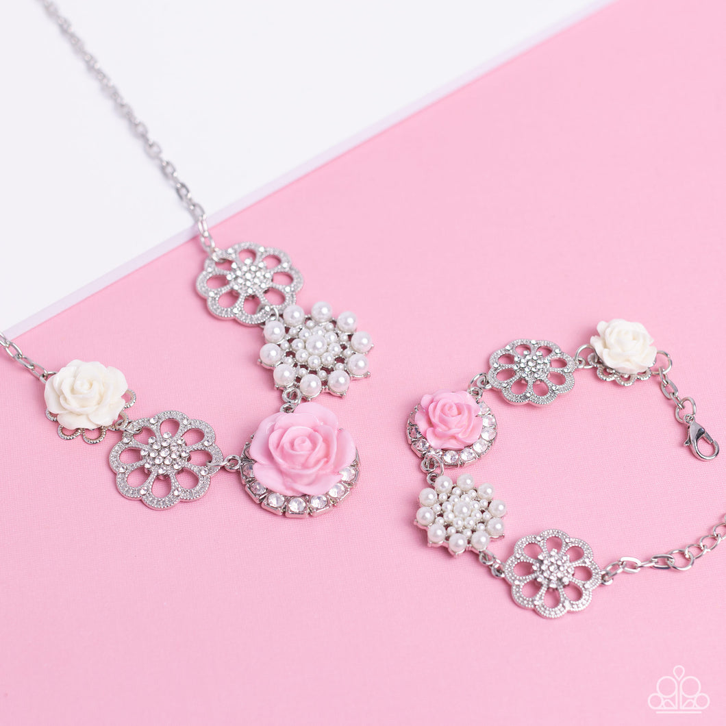 Tea Party Favors & Tea Party Theme - Pink Necklace and Bracelet Set