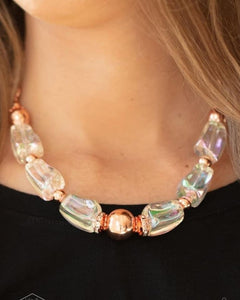 Iridescently Ice Queen - Copper  Necklace 1402n