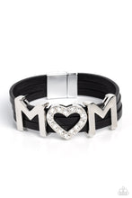 Load image into Gallery viewer, Heart of Mom - Black Bracelet