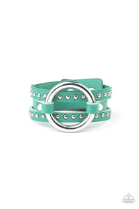 Studded Statement- Maker - Green Bracelet 1659B