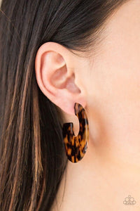 Tropically Torrid -Brown Earrings Hoops 2530E