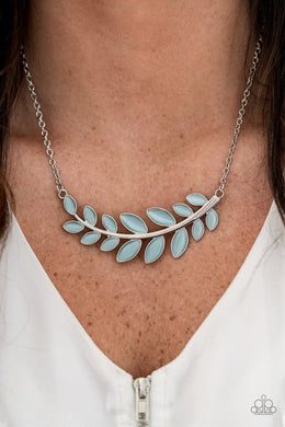 Frosted  Foliage - Blue Necklace 1179n