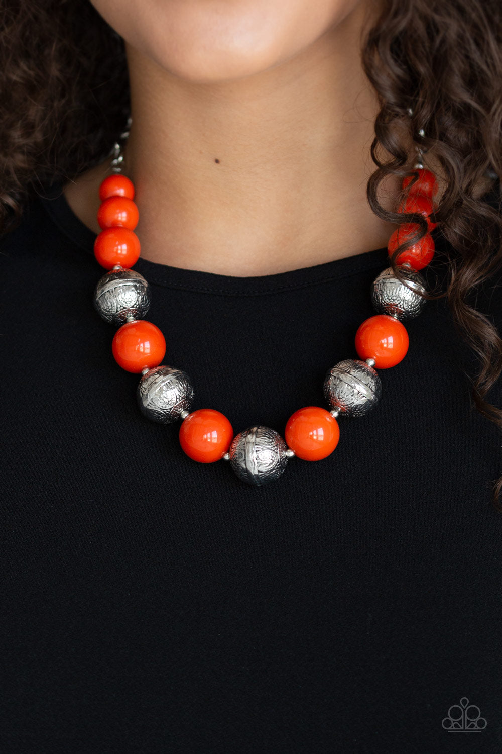Floral Fusion - Orange Necklace