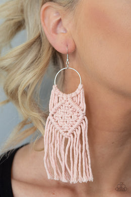 Macrame Rainbow - Pink Earring 2715E