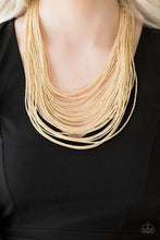 Load image into Gallery viewer, Streaming Starlight -Seed Bead Gold Necklace 1305N