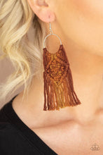 Load image into Gallery viewer, Macrame Rainbow - Brown  Earring 2715