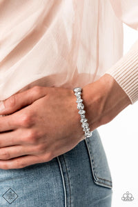 BLING to Attention & BLING Them To Their Knees - White Necklace & Bracelet Set 1308s