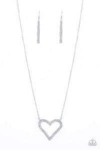 Pull Some Heart - White Necklace 1134N