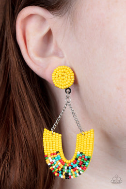 Make it RAINBOW - Yellow Earring 2839e