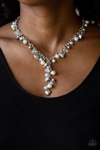 Vintage Heartthrob & Heart Heaven - White Necklace and Bracelet Set 1231N